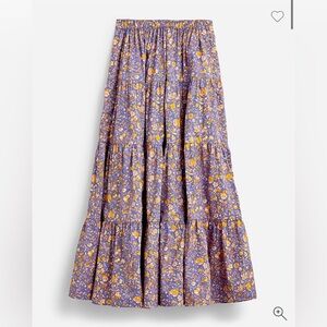 Purple and Yellow Floral Maxi Skirt